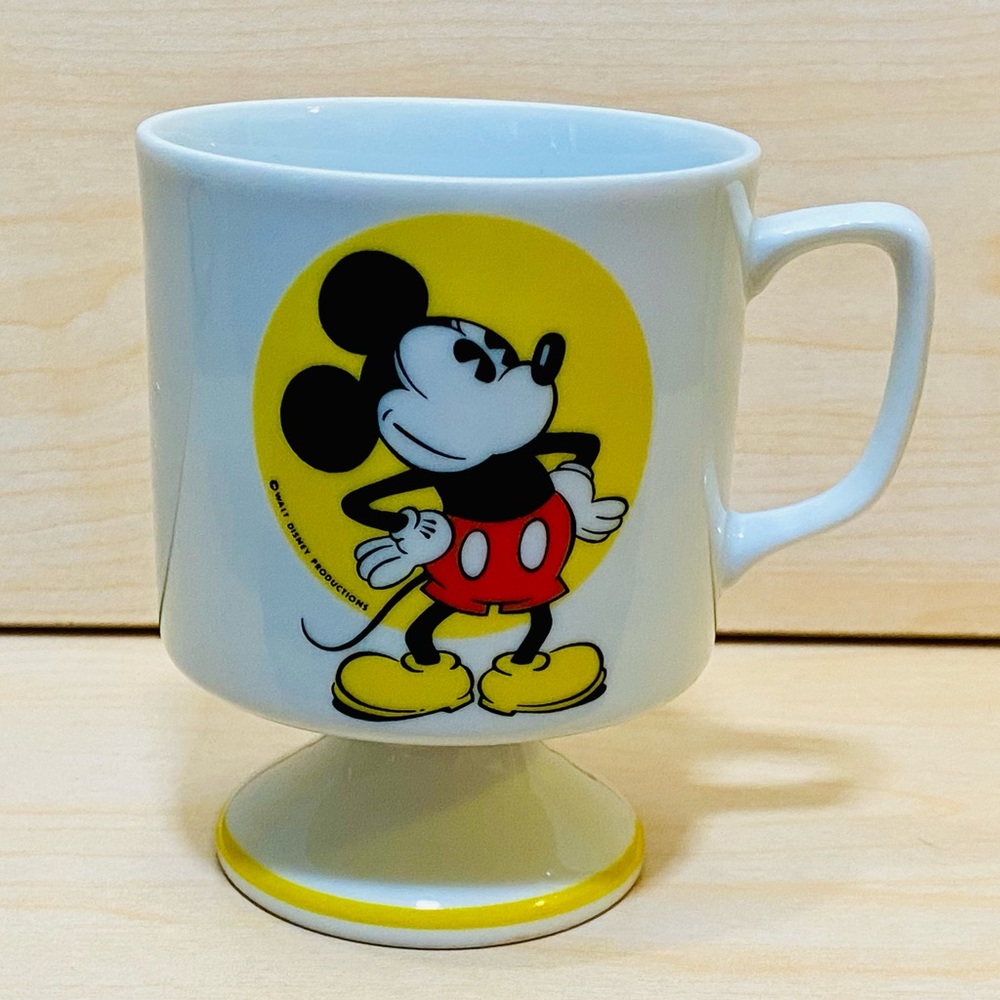Vintage 1970s MICKEY MOUSE Pedestal Mug/Coffee Cup Disney World Disneyland